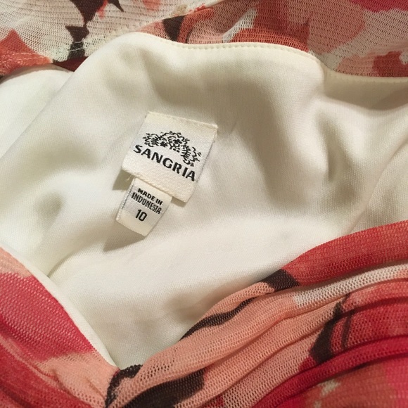 Sangria Sweetheart Floral Dress 10 FREE SHIP - Picture 2 of 5